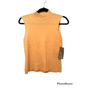 Ann Trinity Yellow Sleeveless Fine Knit Sweater Shell Small NWT